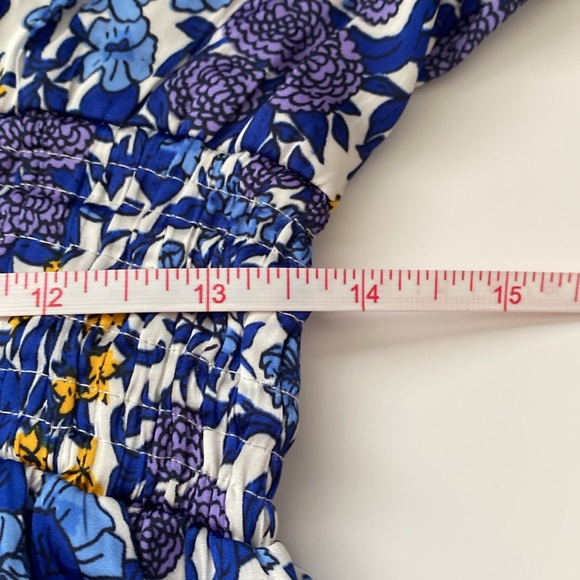 NWT J. Crew Blue & Yellow V-Neck Fête Floral Print Midi Dress, S - Picture 13 of 14